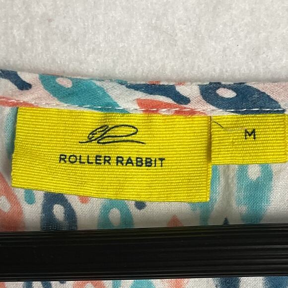 Roller Rabbit Modern Style Pattern Womens Size M Shoal Of Fish Colorful Shirt - Picture 6 of 9